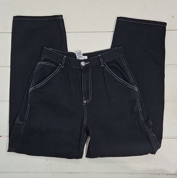 NWOT Garage Carpenter Pants Size 5 White Stitching | Wide Leg.| Goth Streetwear - Picture 6 of 16